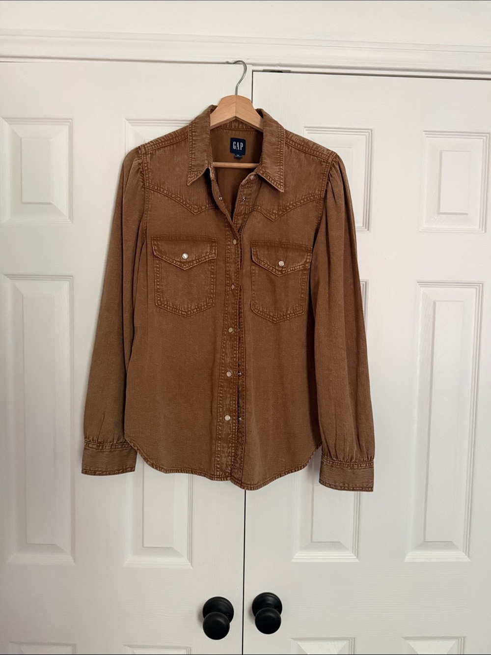 GAP Tan Western-Style Snap Front Shirt